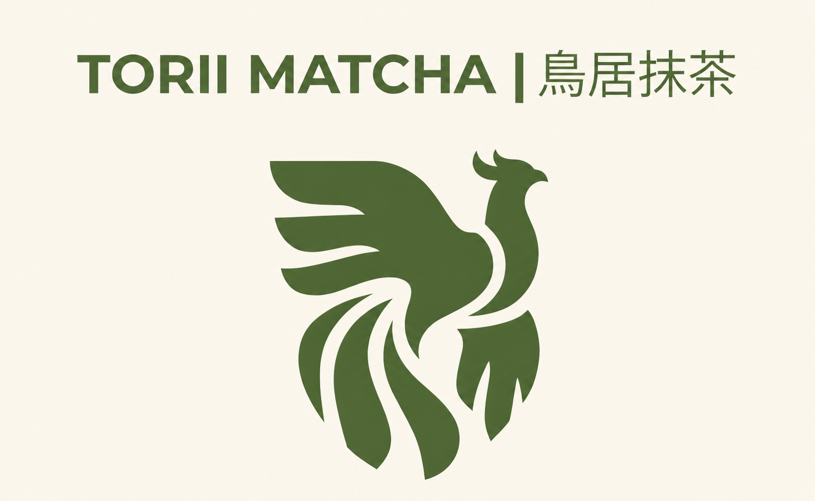 抹茶色で描かれた鳥居抹茶のシンボル